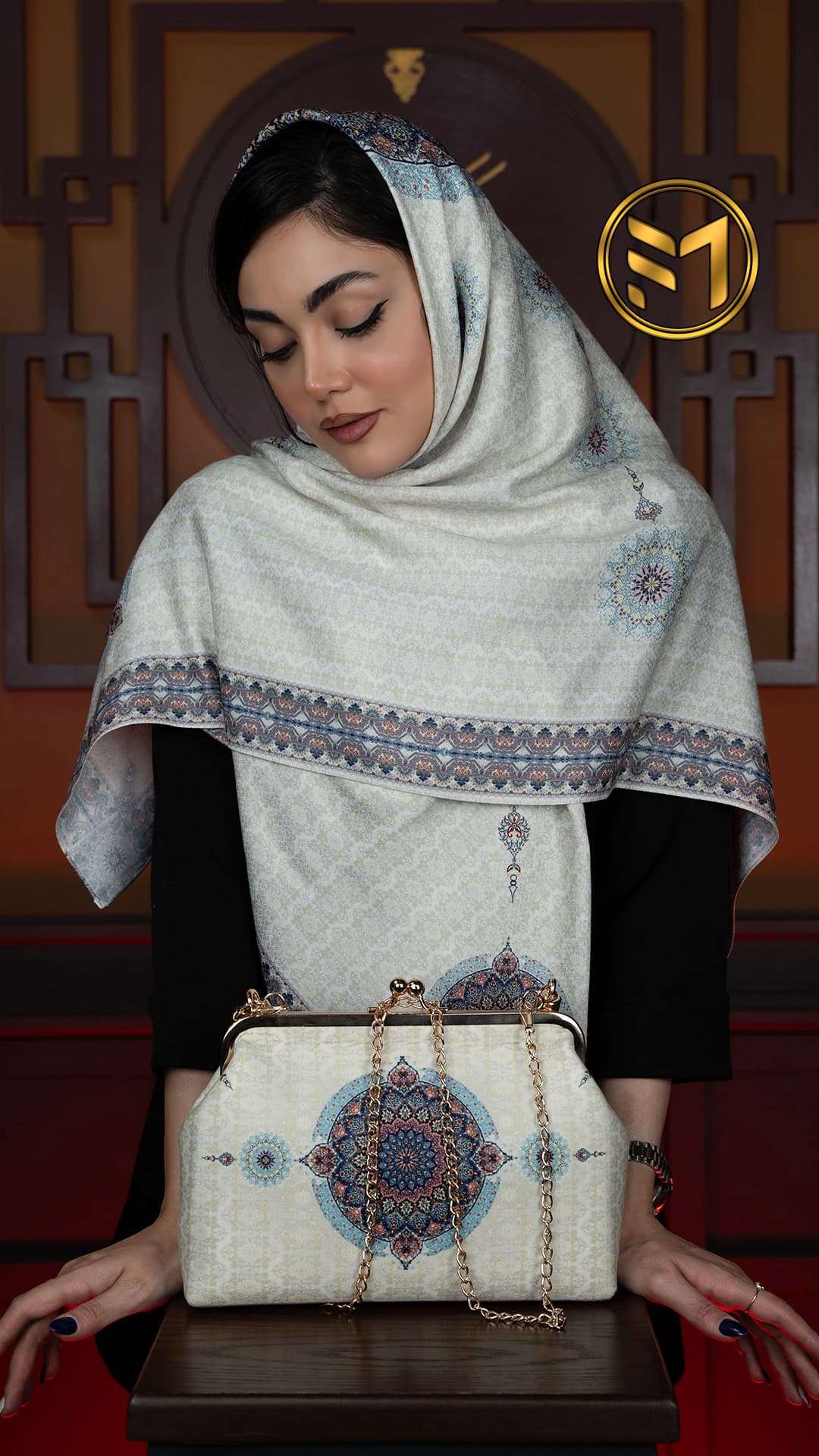 ست کیف نوستالژی و روسری کد 34 - 1