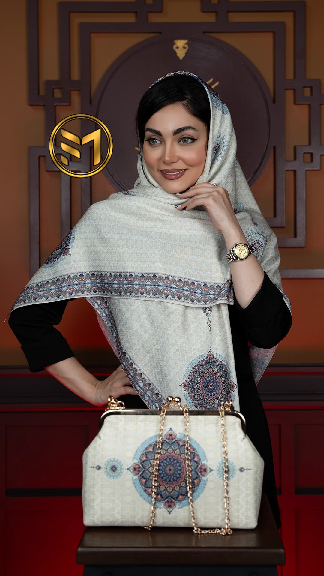 ست کیف نوستالژی و روسری کد 34 - 2